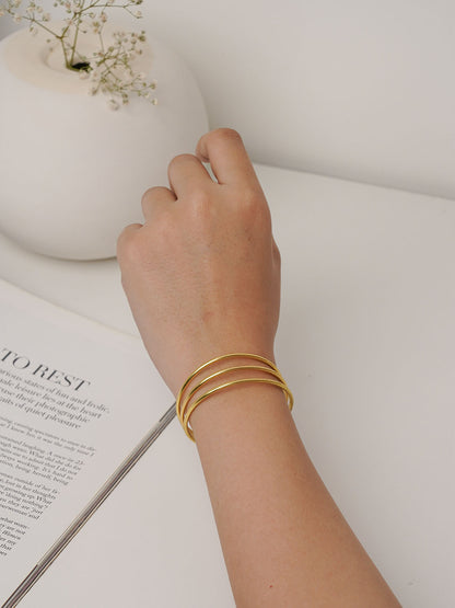 3 Line Adjustable Brass Bracelet - Lili-Origin