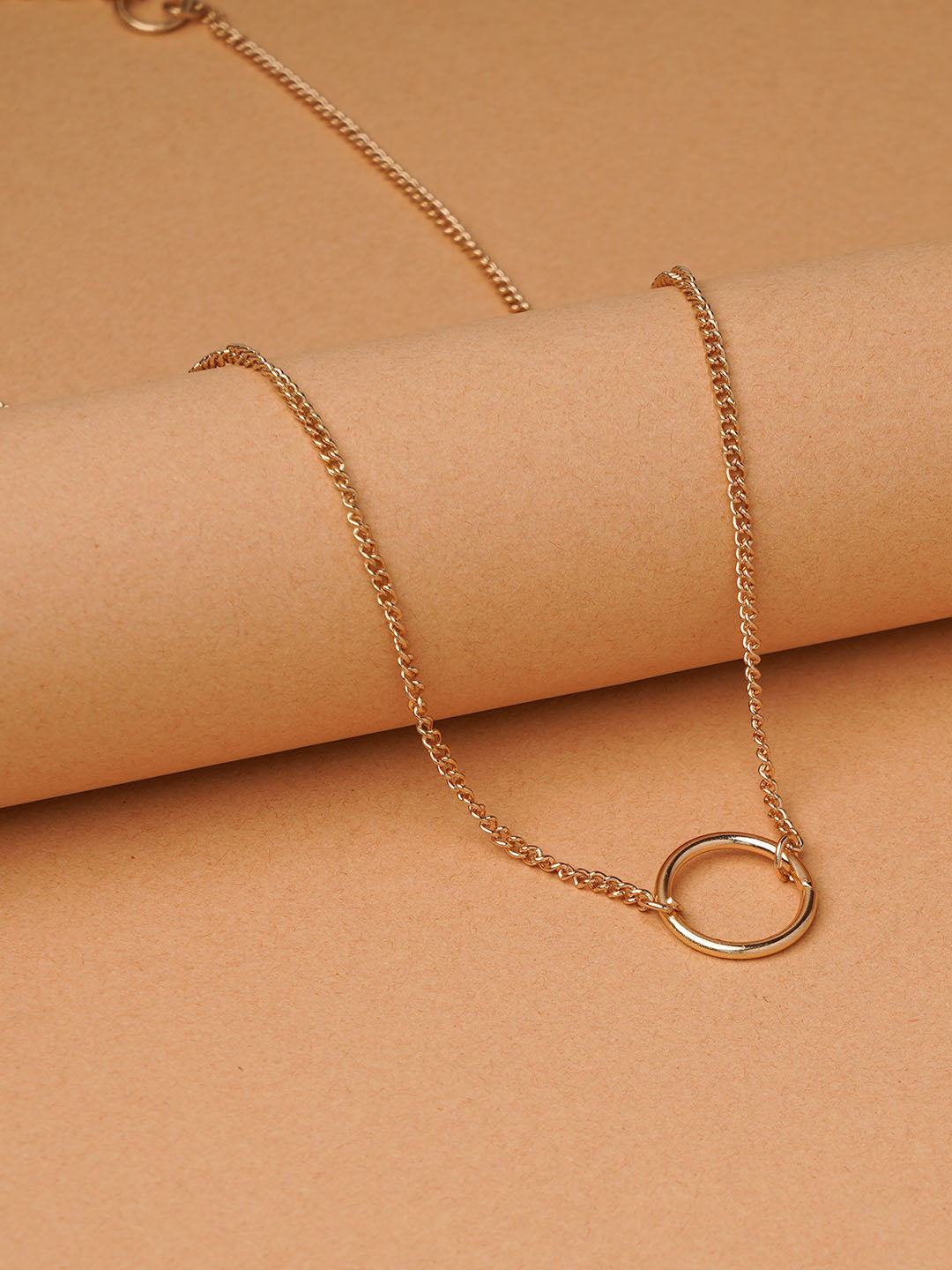 Gold chain with hot sale ring pendant