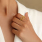 Roller Statement Brass Adjustable Ring - Lili-Origin