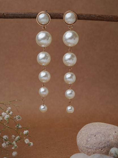 Long Pearl Drop Earring - Lili-Origin