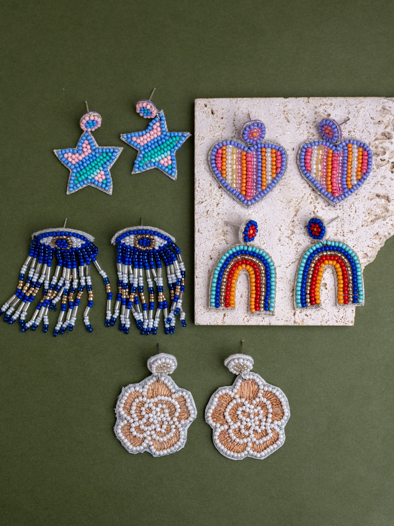 5 Embroidery Earring and Pouch Festive Hamper - Lili-Origin