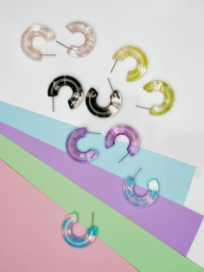 5 Pack Resin Hoop Earrings - Lili-Origin