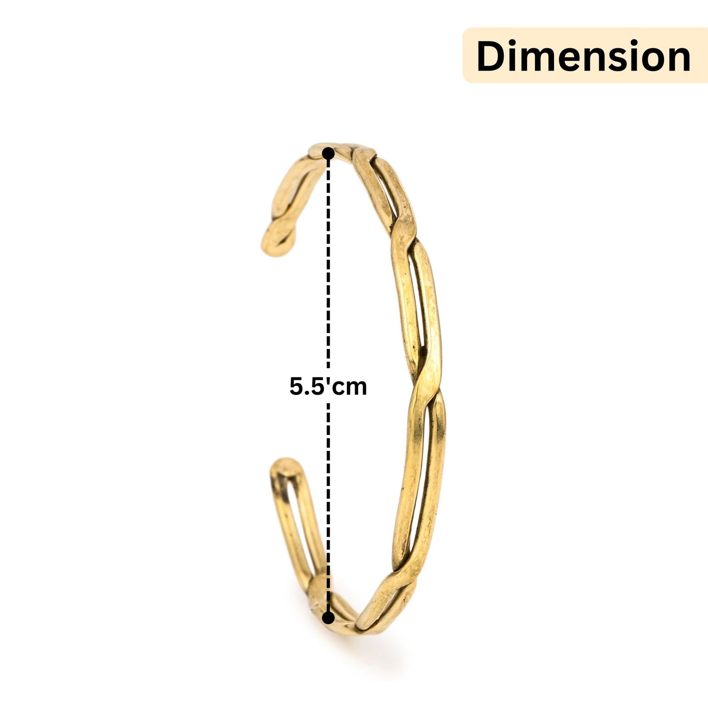 Cross Skinny Adjustable Brass Bracelet (Anti Tarnish)