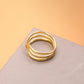 3 line Statement Brass Adjustable Ring - Lili-Origin