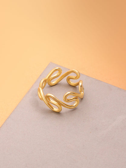 Hook Statement Brass Adjustable Ring - Lili-Origin