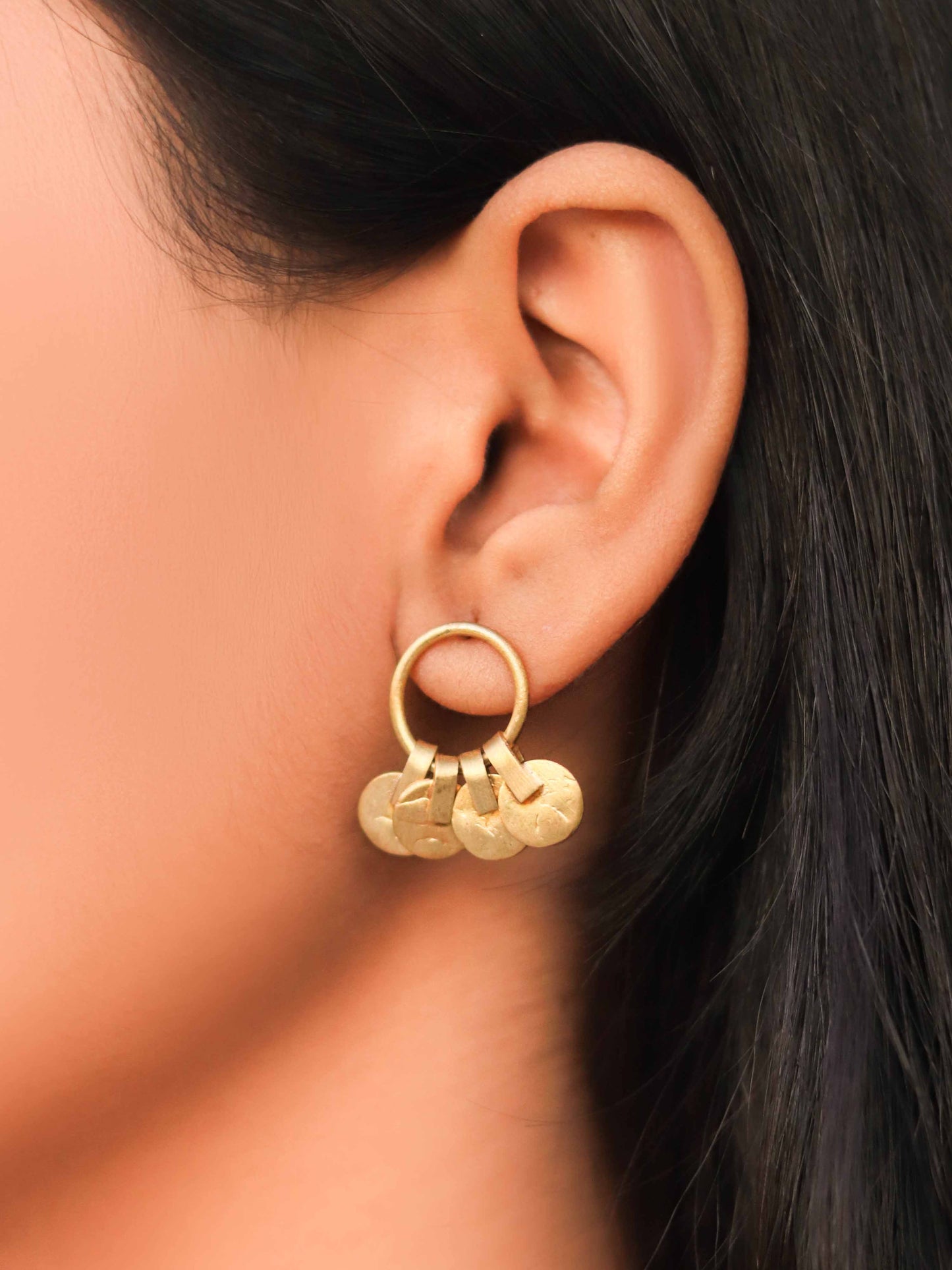 Coin Brass Earring (Anti Tarnish)