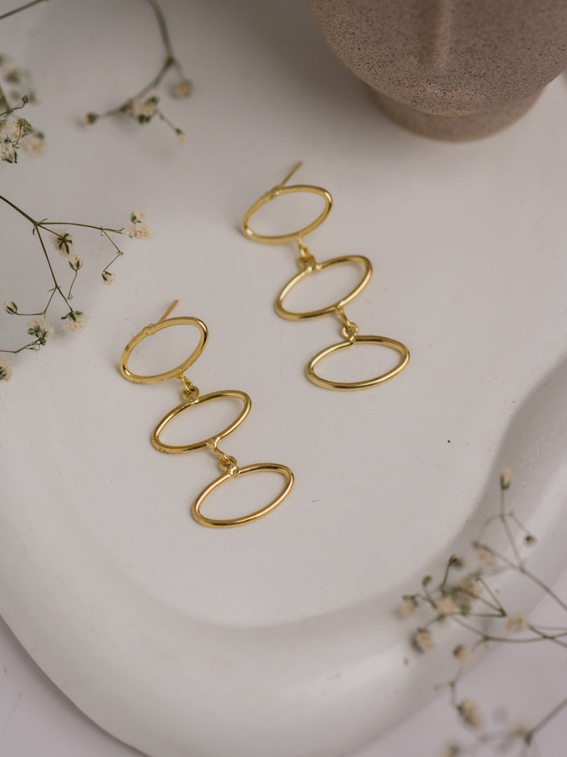 Orbit Brass Statement Earring - Lili-Origin