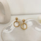 Geometric 2 Gold Singles Earring - Lili-Origin