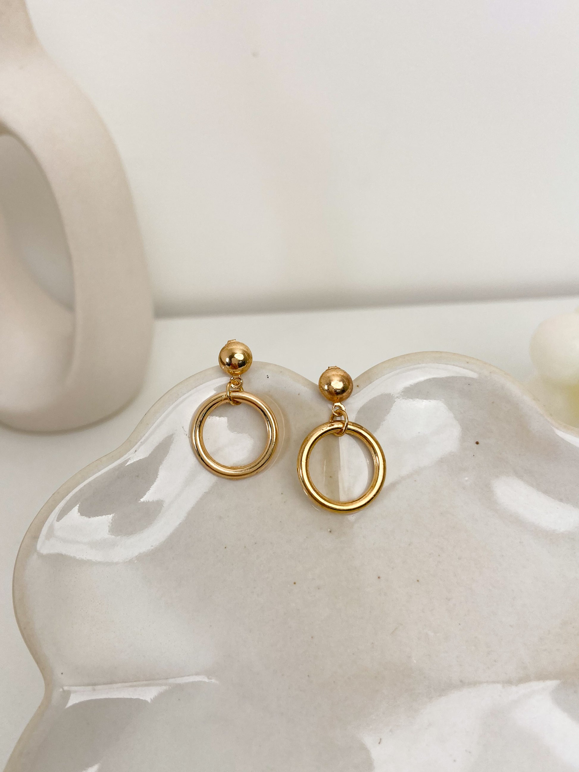 Geometric 2 Gold Singles Earring - Lili-Origin