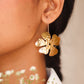 Hanging flower earring - Statement Earring