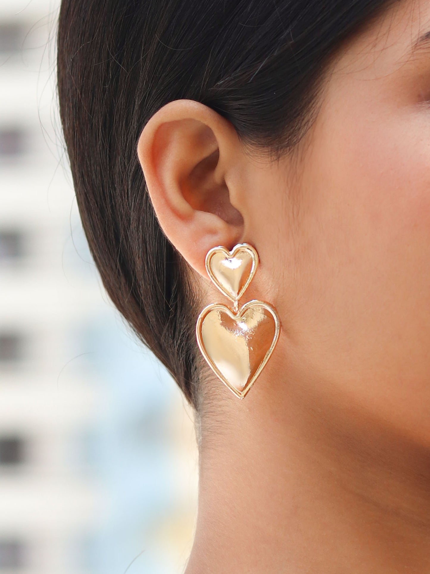 Valentine Special - Double Heart Statement Earring