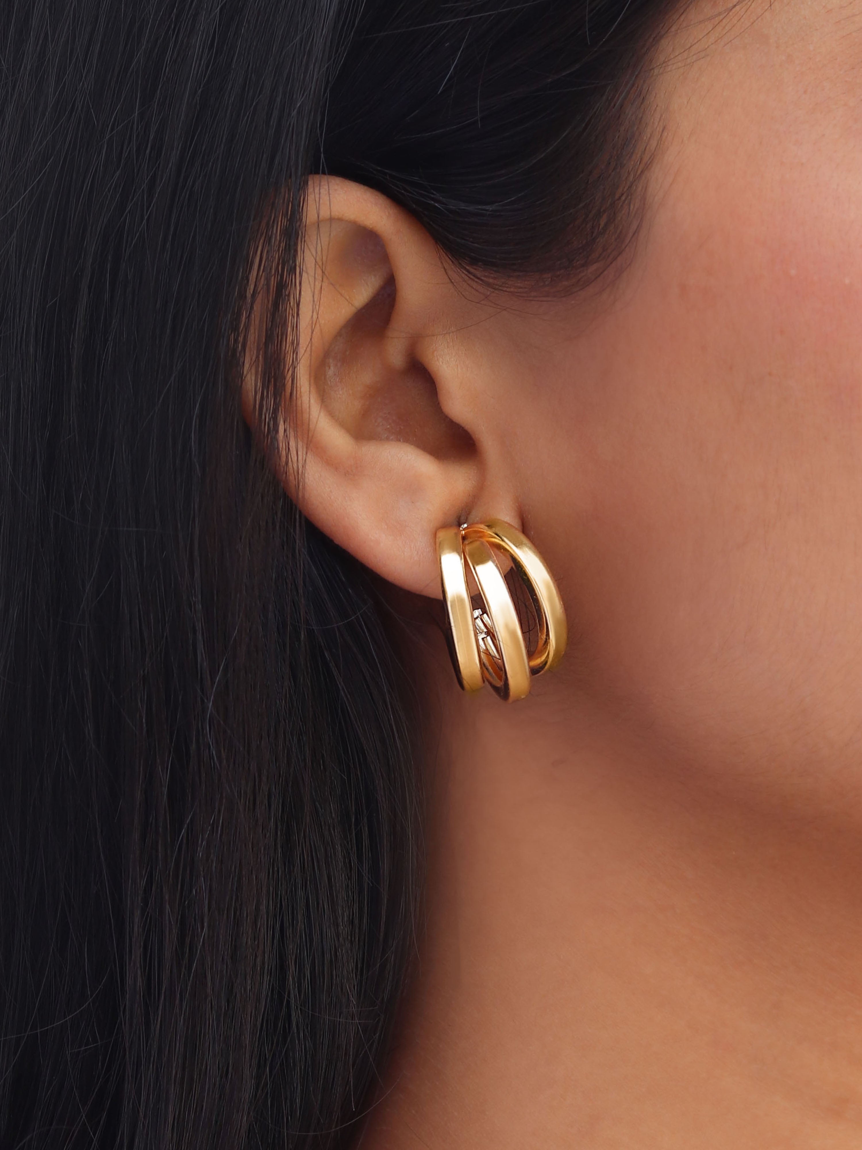 Layered hoop earrings clearance
