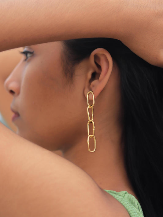 Linked Chain Brass Earring - Lili-Origin