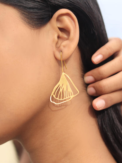 Butterfly Wing Brass Statement Earring (Anti tarnish) - Lili-Origin