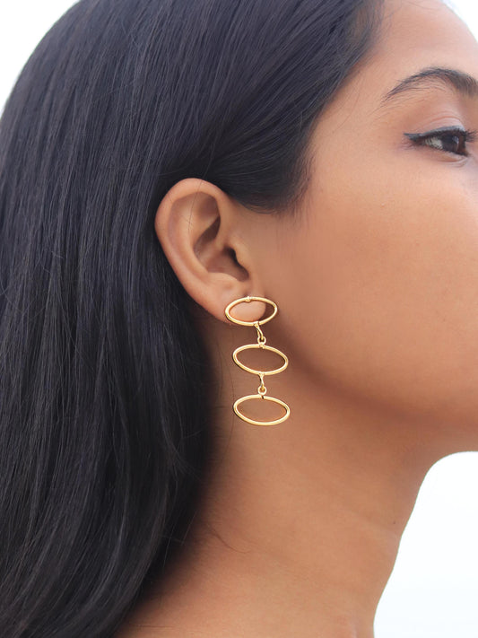 Orbit Brass Statement Earring - Lili-Origin