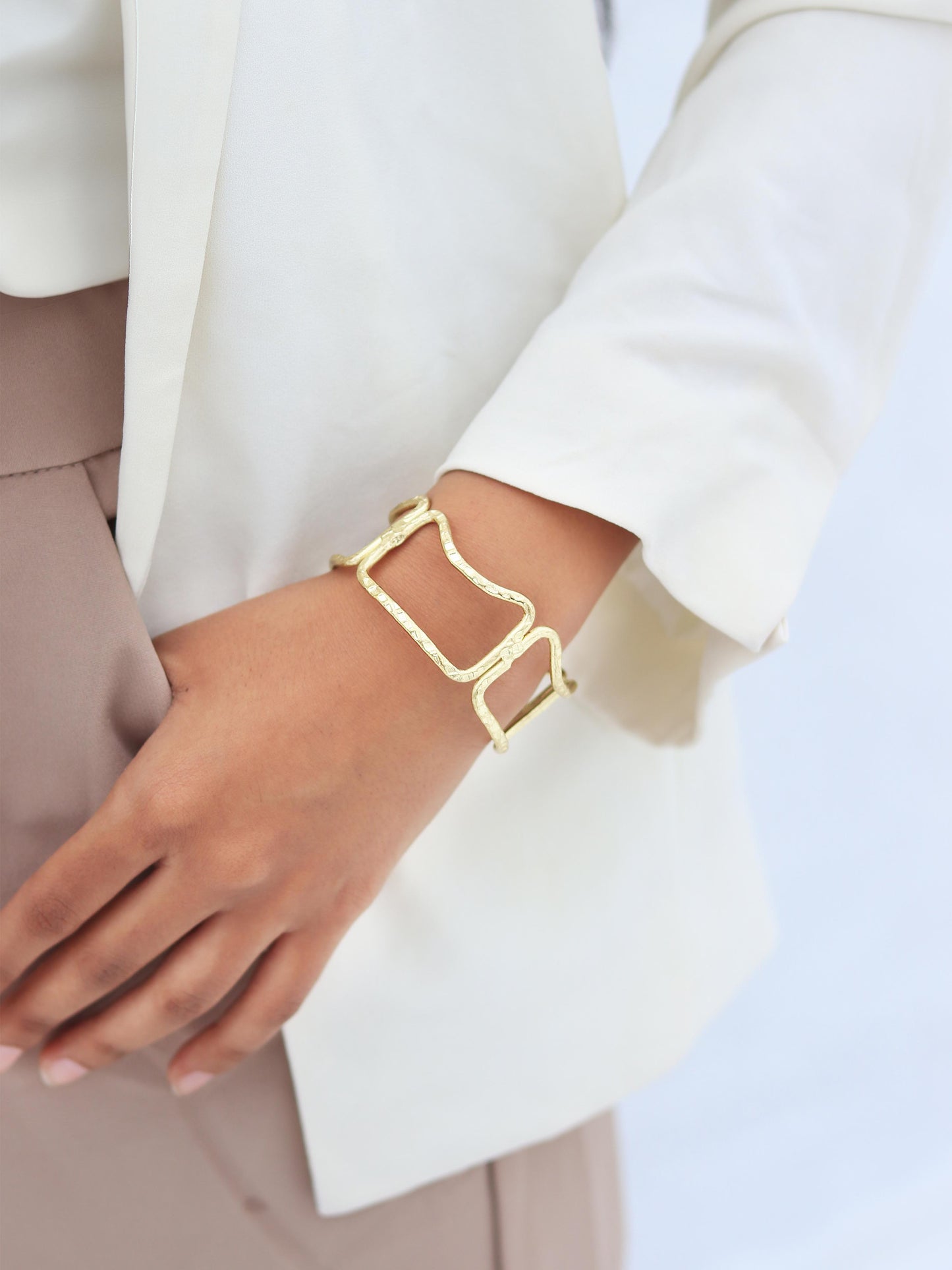 Window Brass Statement Adjustable Bracelet