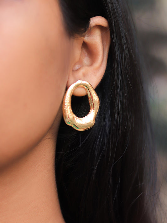 Abstract Oval Earring