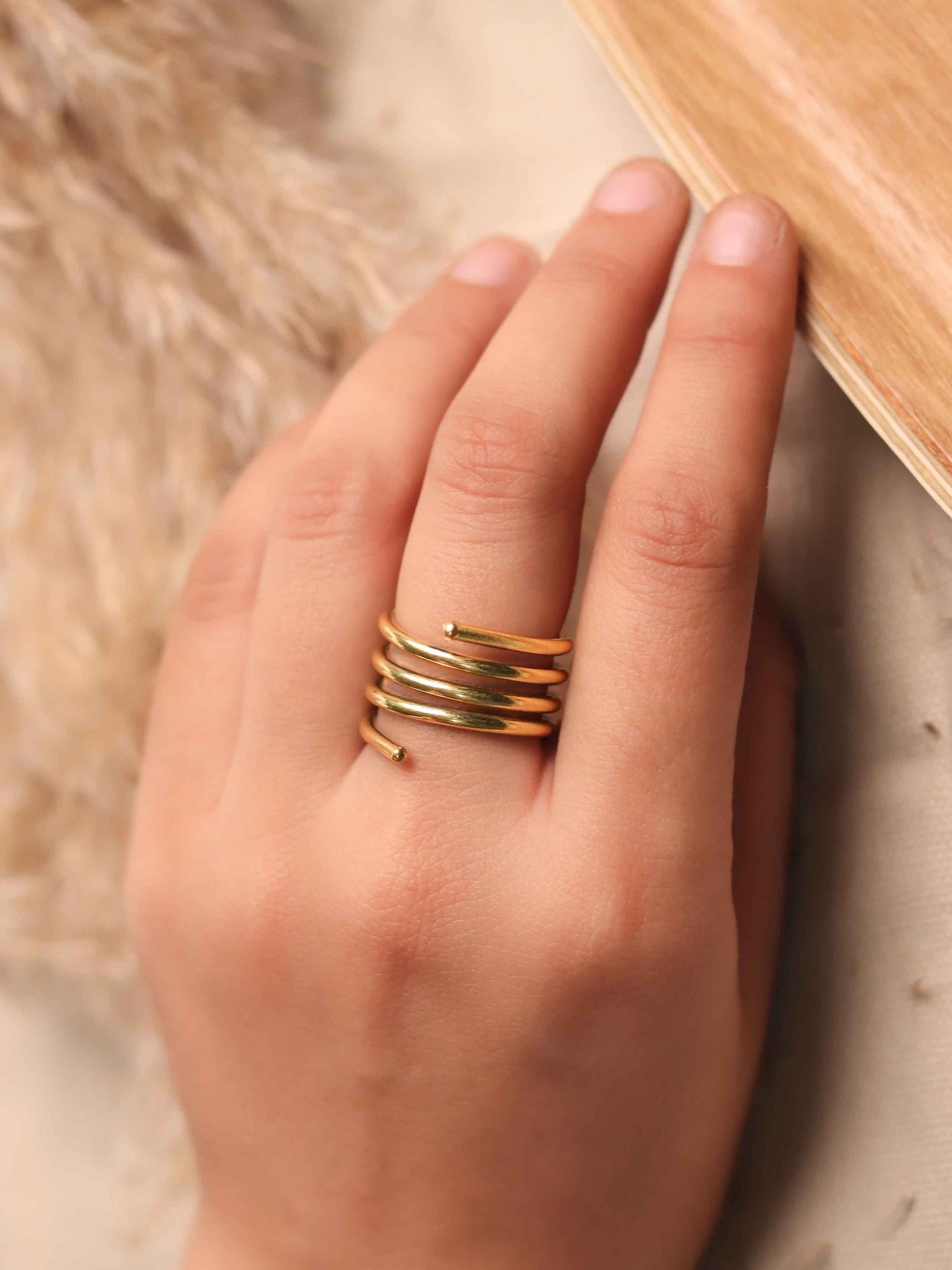 Pointed Spring Ring Brass Ring (Anti Tarnish)