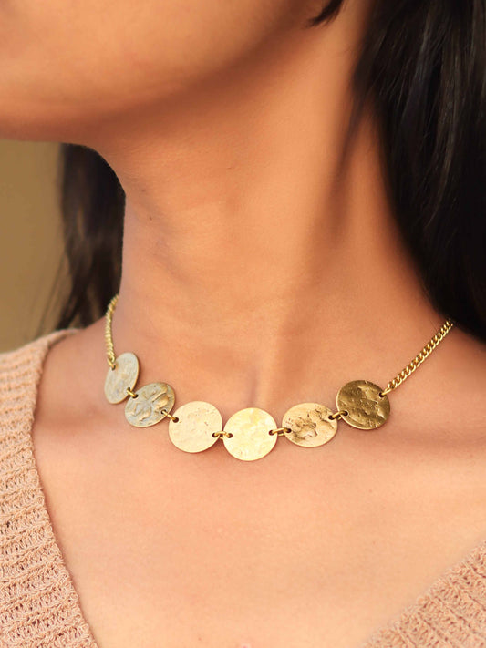 Coin Choker (Anti Tarnish) Brass Necklace