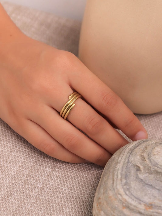 Wrap wire Brass Ring (Anti Tarnish)