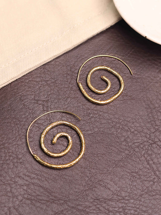 Coil threader Brass (Anti Tarnish) Handmade Earring