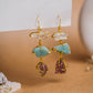 Citrine Three Stone Crystal Earring - Lili-Origin