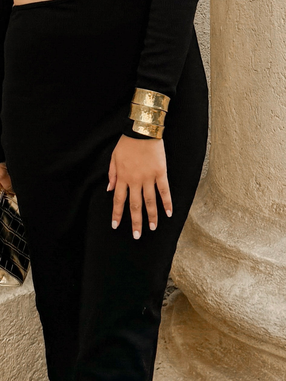 Hebo Statement Adjustable Brass Cuff (Anti Tarnish)