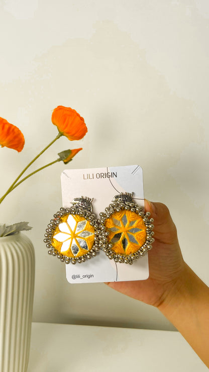 Yellow Mirror - Fabric Earring - Lili-Origin