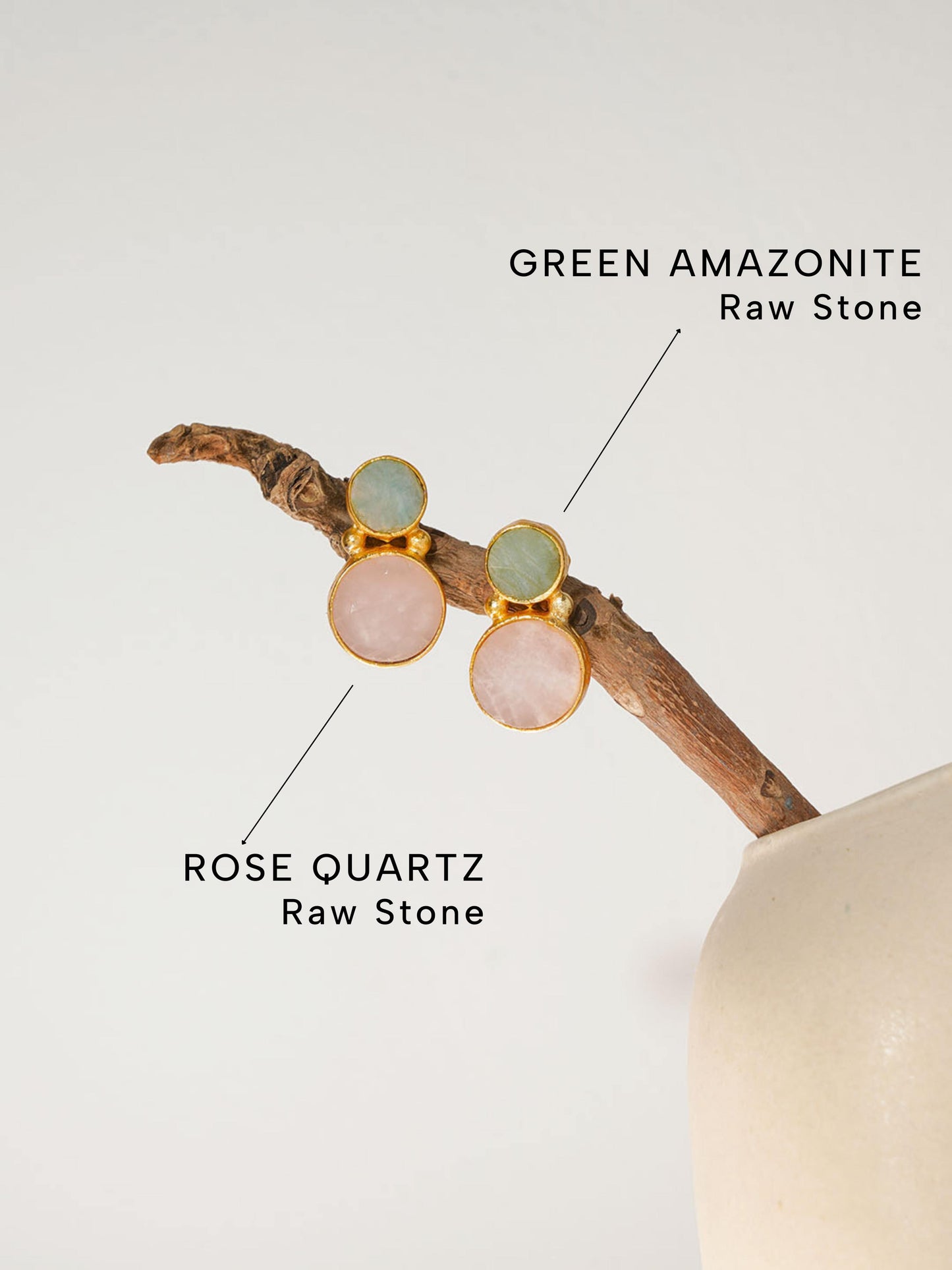 Rose Quartz & Green Amazonite Premium Hamper ( 7 Semi Precious Jewels + Free Jewellery Organiser) - Lili-Origin