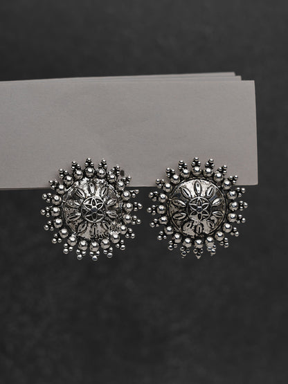 Statement Chakra Oxidised Stud Earring - Lili-Origin