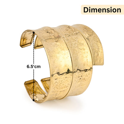 Hebo Statement Adjustable Brass Cuff (Anti Tarnish)