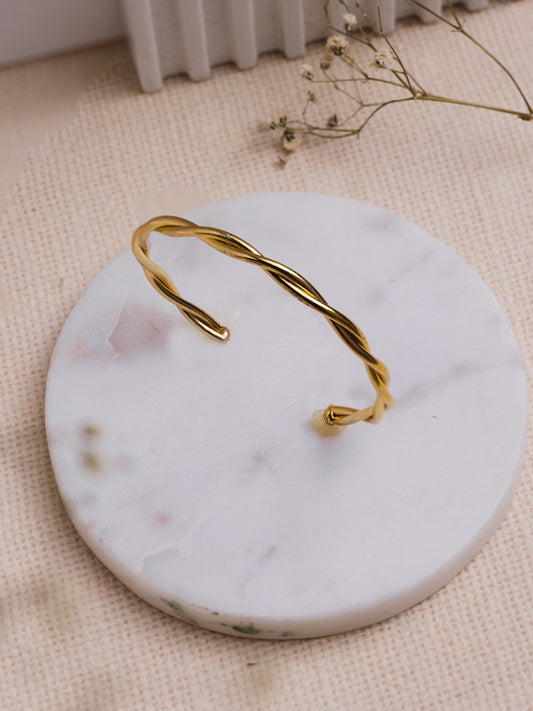 Thin Twist Brass Adjustable Bracelet - Lili-Origin