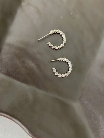 6 pack small silver hoops Earrings - Lili-Origin