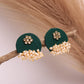 Green Pearls - Fabric Earring