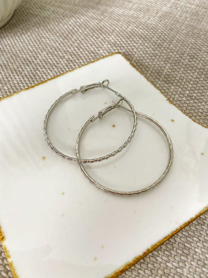 4 Pack Circular Silver Hoops - Lili-Origin