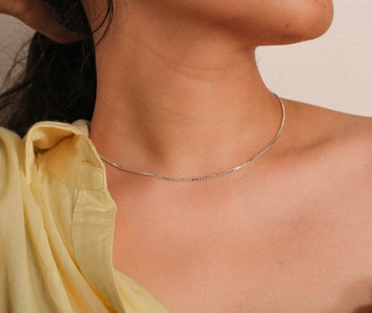 Thin Box chain - 925 Sterling Silver Chain - Lili-Origin