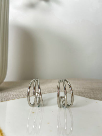 4 Pack Circular Silver Hoops - Lili-Origin