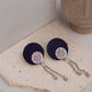 Navy Fabric Earring - Lili-Origin