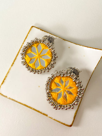 Yellow Mirror - Fabric Earring - Lili-Origin