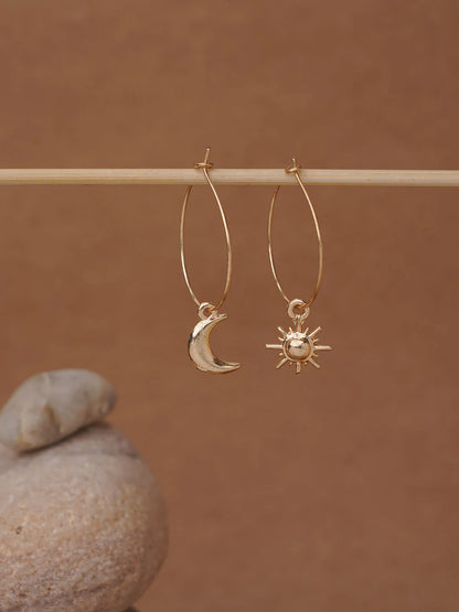 Pouch & Mismatch Sun Moon Earring - Lili-Origin