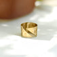 Slant Textured Brass Adjustable Ring - Lili-Origin