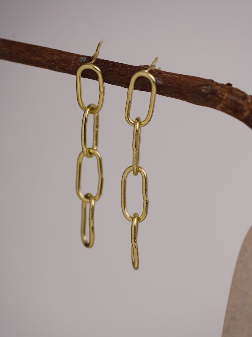 Linked Chain Brass Earring - Lili-Origin