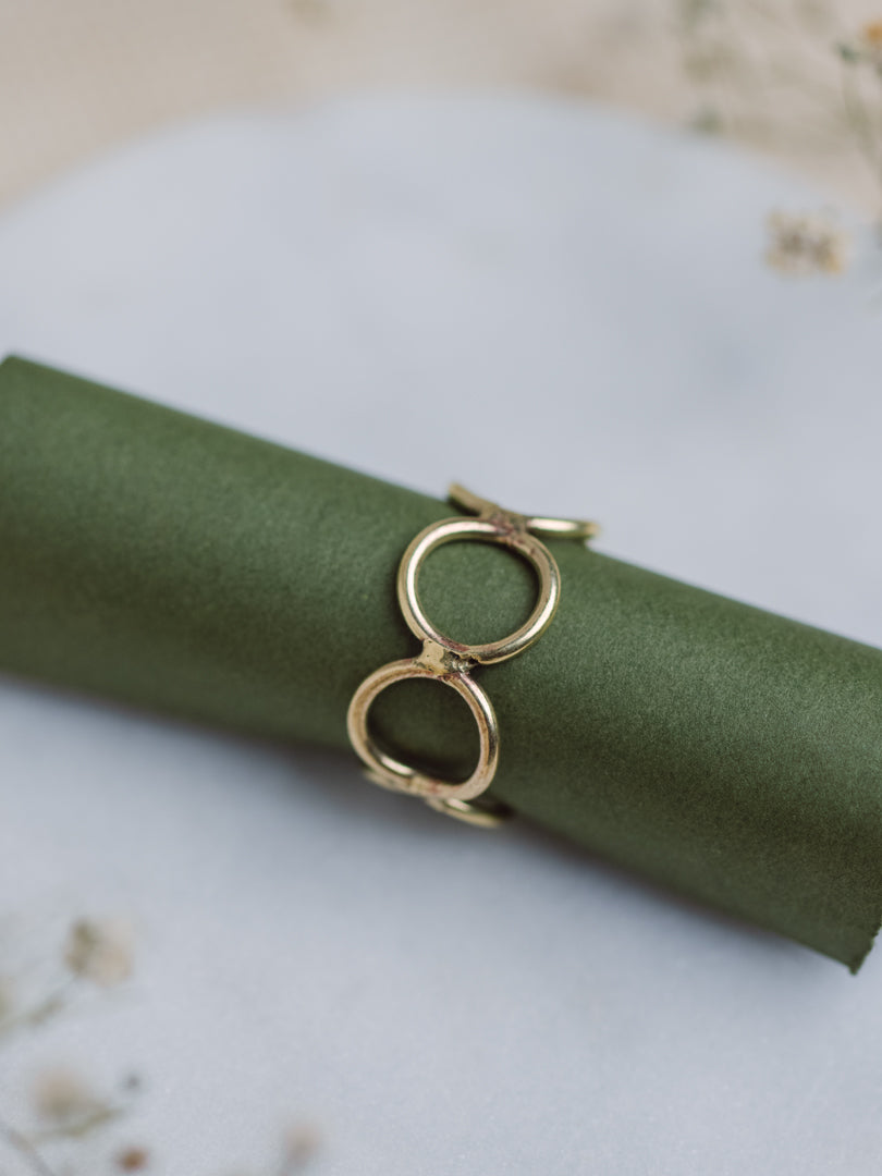 Circles Brass Adjustable Ring (Anti Tarnish)