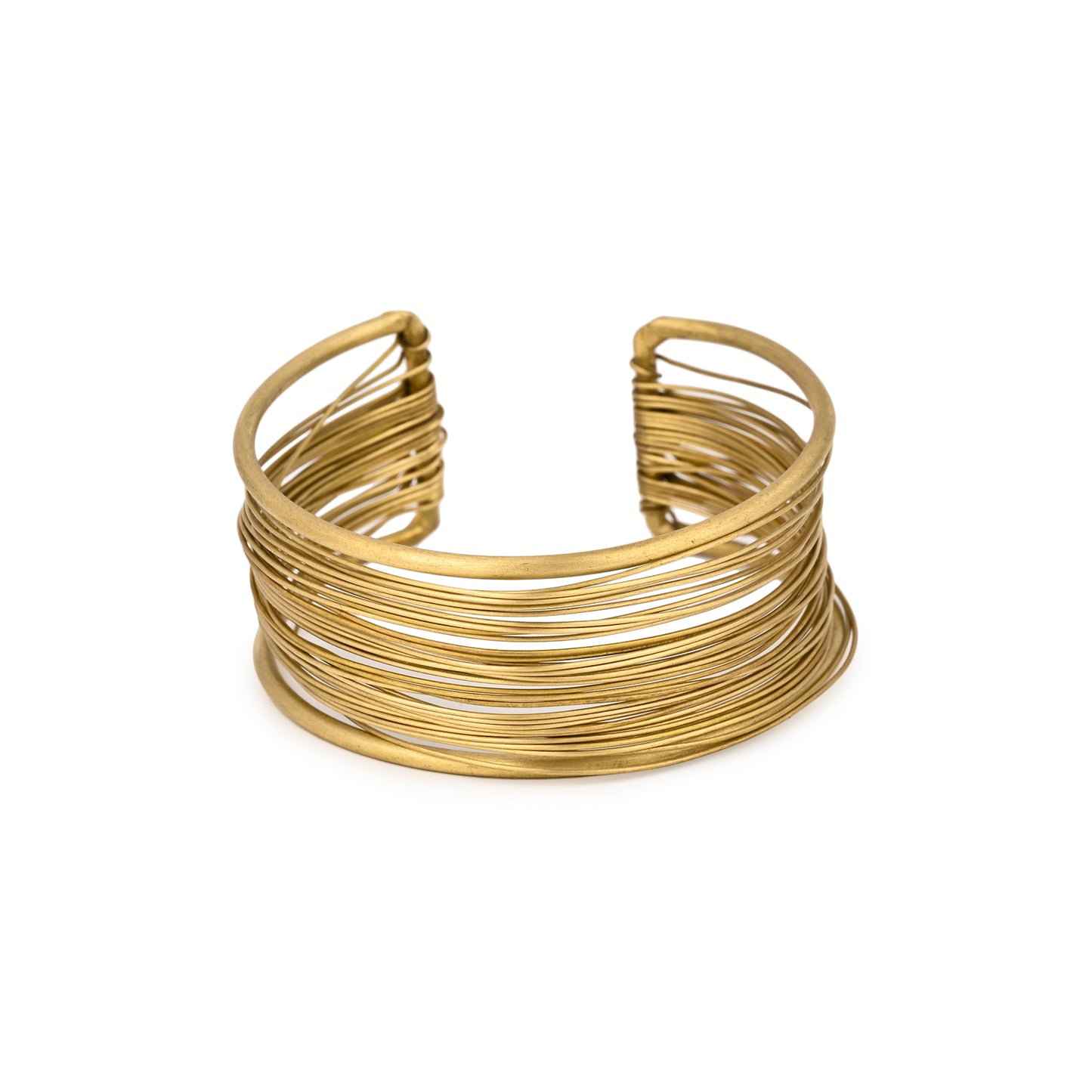 Multiwire Cuff Brass Statement Adjustable Bracelet (Anti Tarnish)