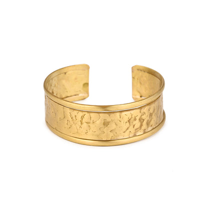 Texture Band Brass Adjustable Bracelet (Anti Tarnish)