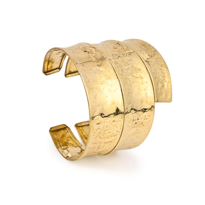 Hebo Statement Adjustable Brass Cuff (Anti Tarnish)