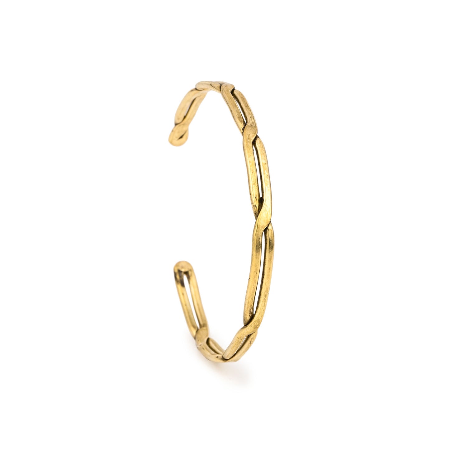 Cross Skinny Adjustable Brass Bracelet (Anti Tarnish)