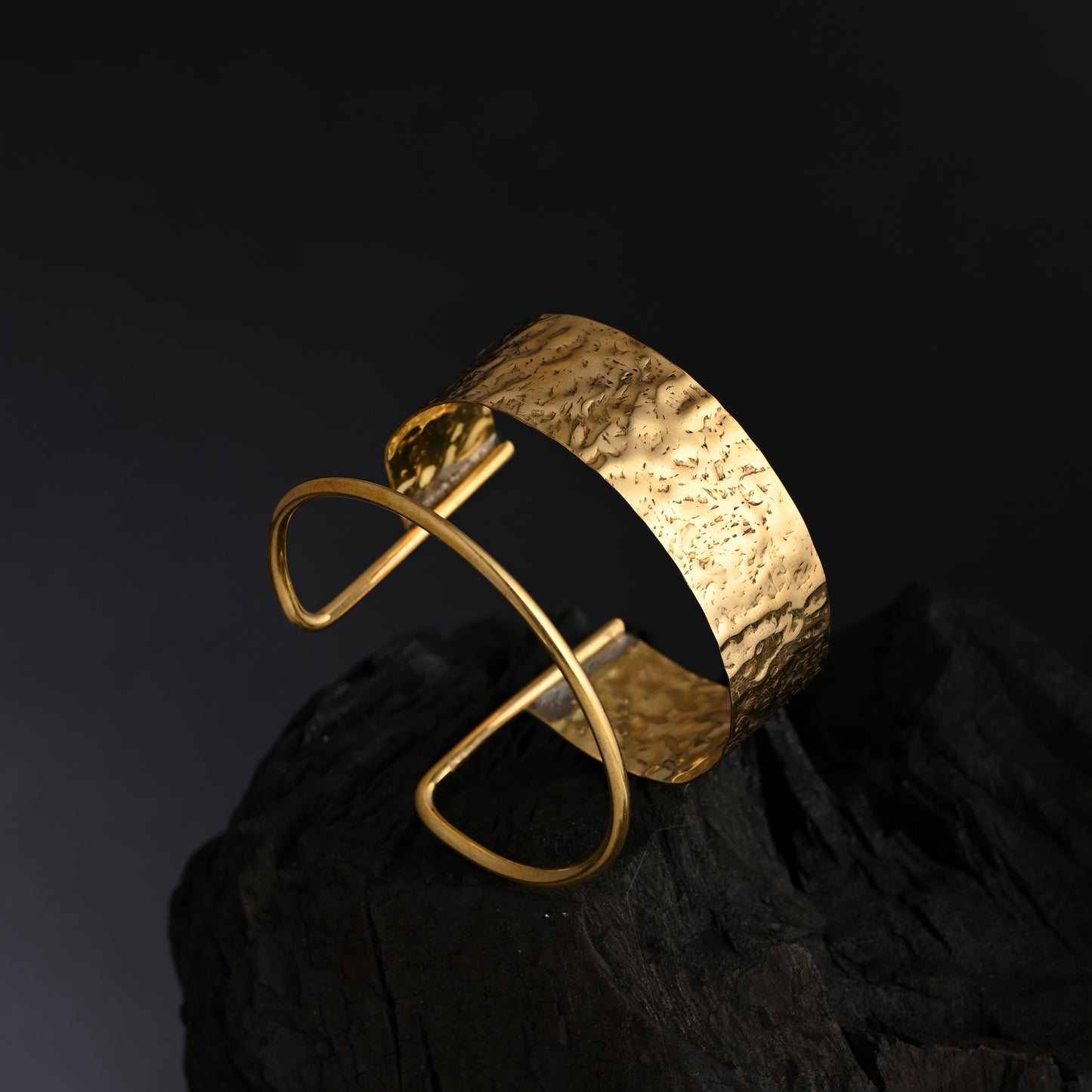 Spaced Block Statement Brass Bracelet (Anti Tarnish)