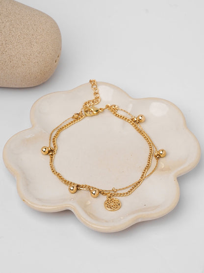 Golden layered Anklet - Lili-Origin