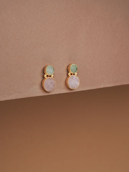 Dual Stone Crystal Earring - Lili-Origin